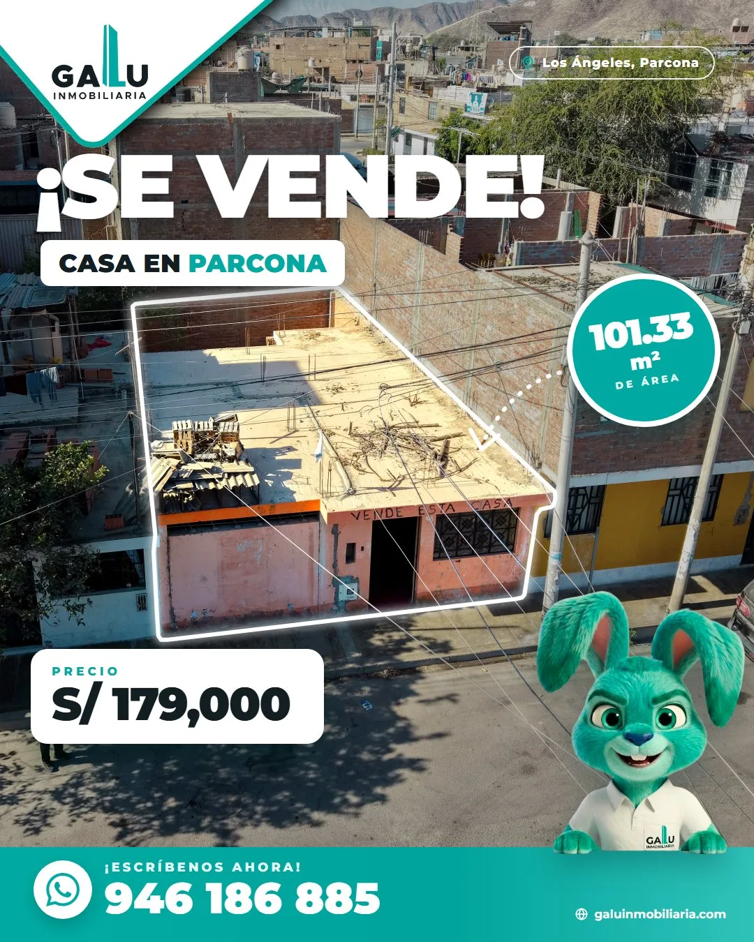 Casa en remate de 101.33 m² en Los Ángeles, Parcona
