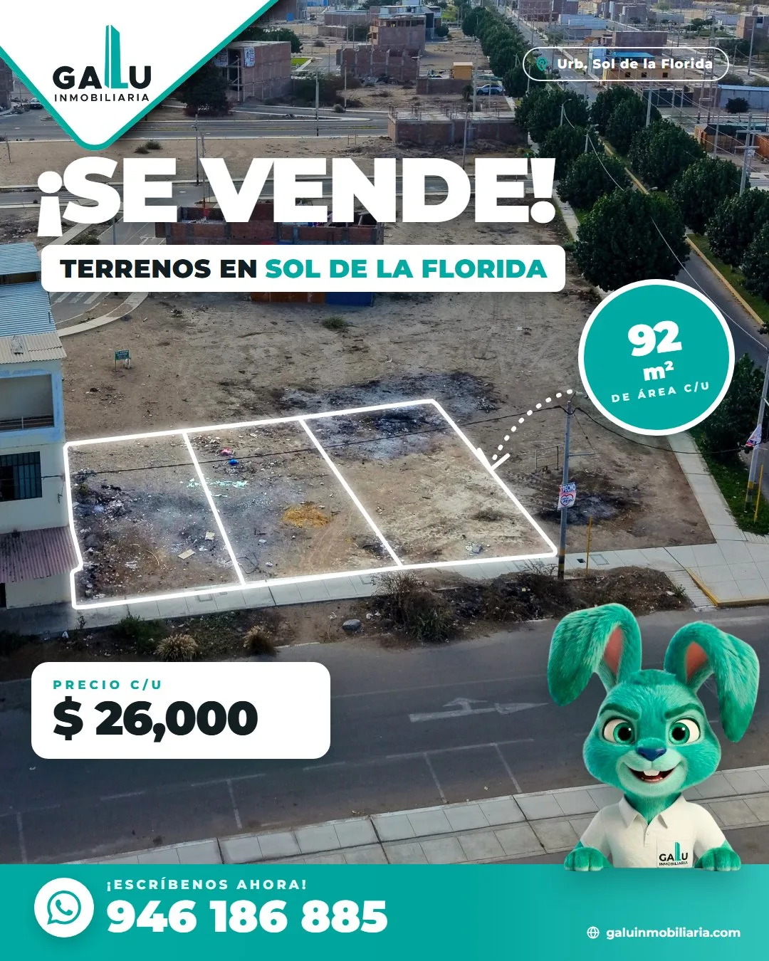 3 terrenos juntos en Urb. Sol de la Florida II Etapa, Ica