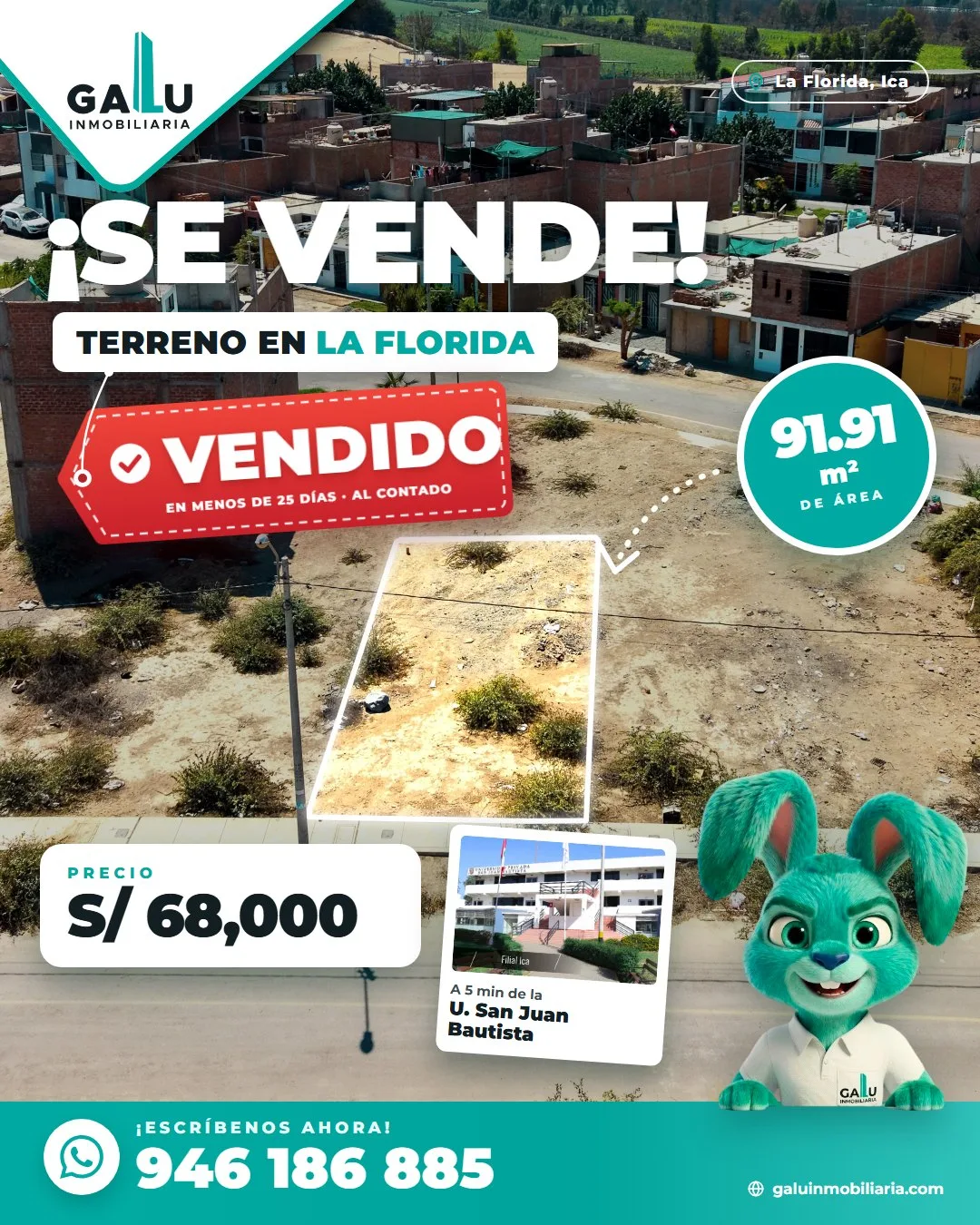 Terreno de 91.91 m² en Dunas Sol de la Florida, Subtanjalla