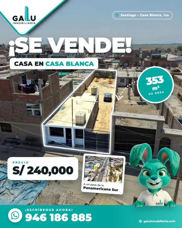 Casa con terreno de 353.74 m² en Casa Blanca, Santiago