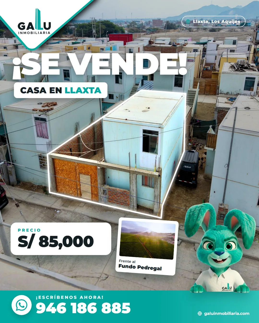 Casa en remate de 91 m² en Llaxta, Los Aquijes
